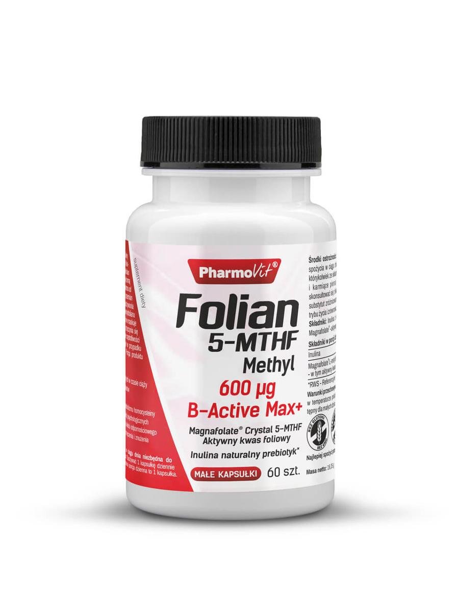 Folian 5-MTHYL 600mcg B-Active Max+ 60 kapsułek PharmoVit