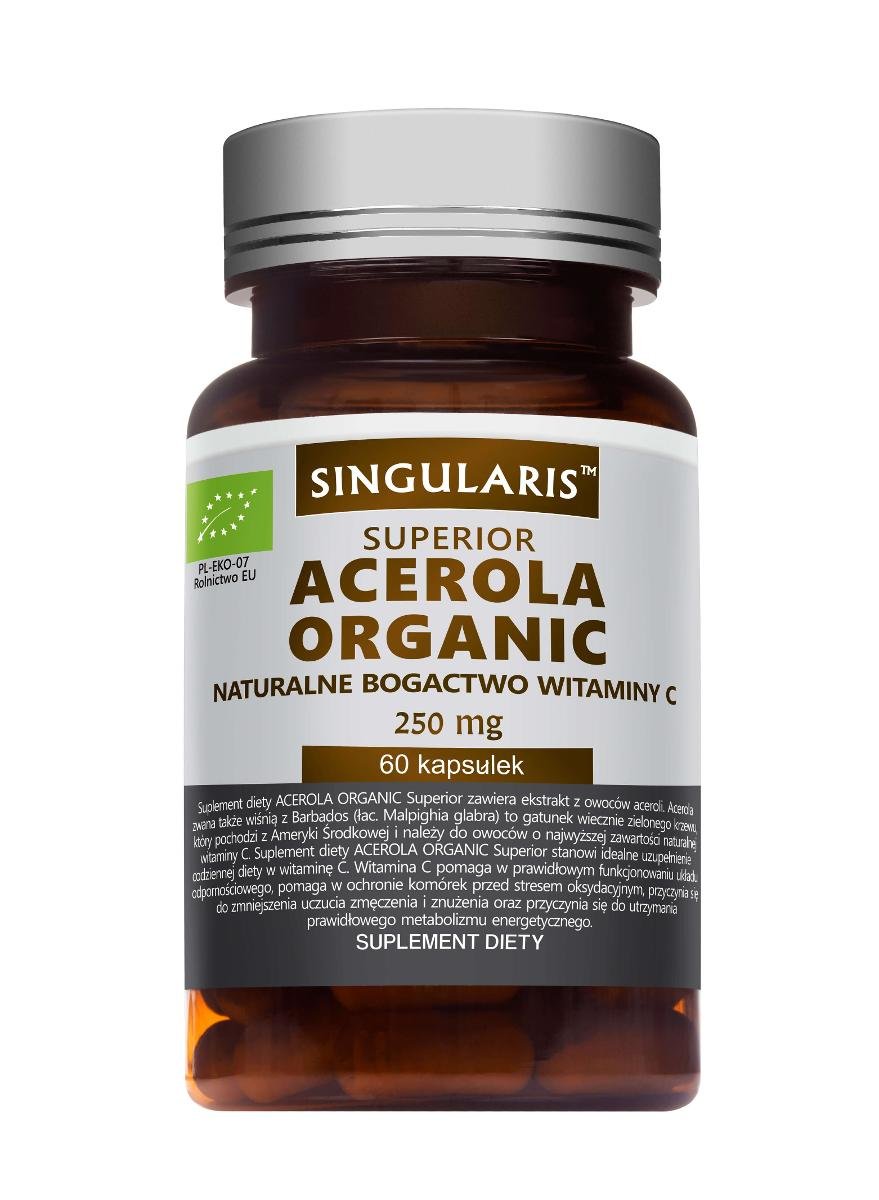 Organic ACTIVEPHARM LABS SP. Z O.O. SP.K. Singularis Superior Acerola naturalne bogactwo witaminy C 250mg 60 kapsułek 3246222