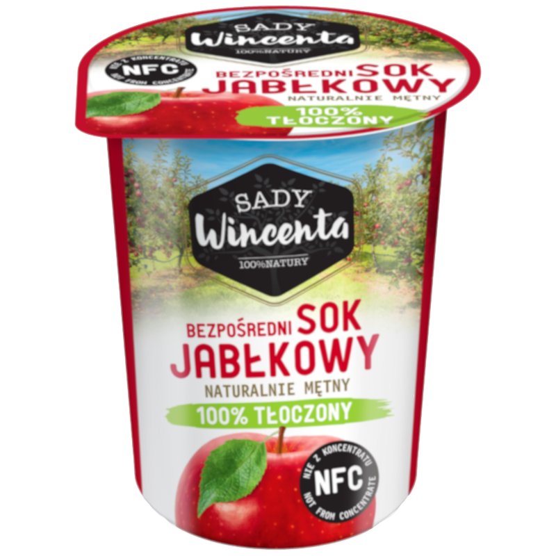 Sady Wincenta, Sok jabłkowy w kubku, 200 ml