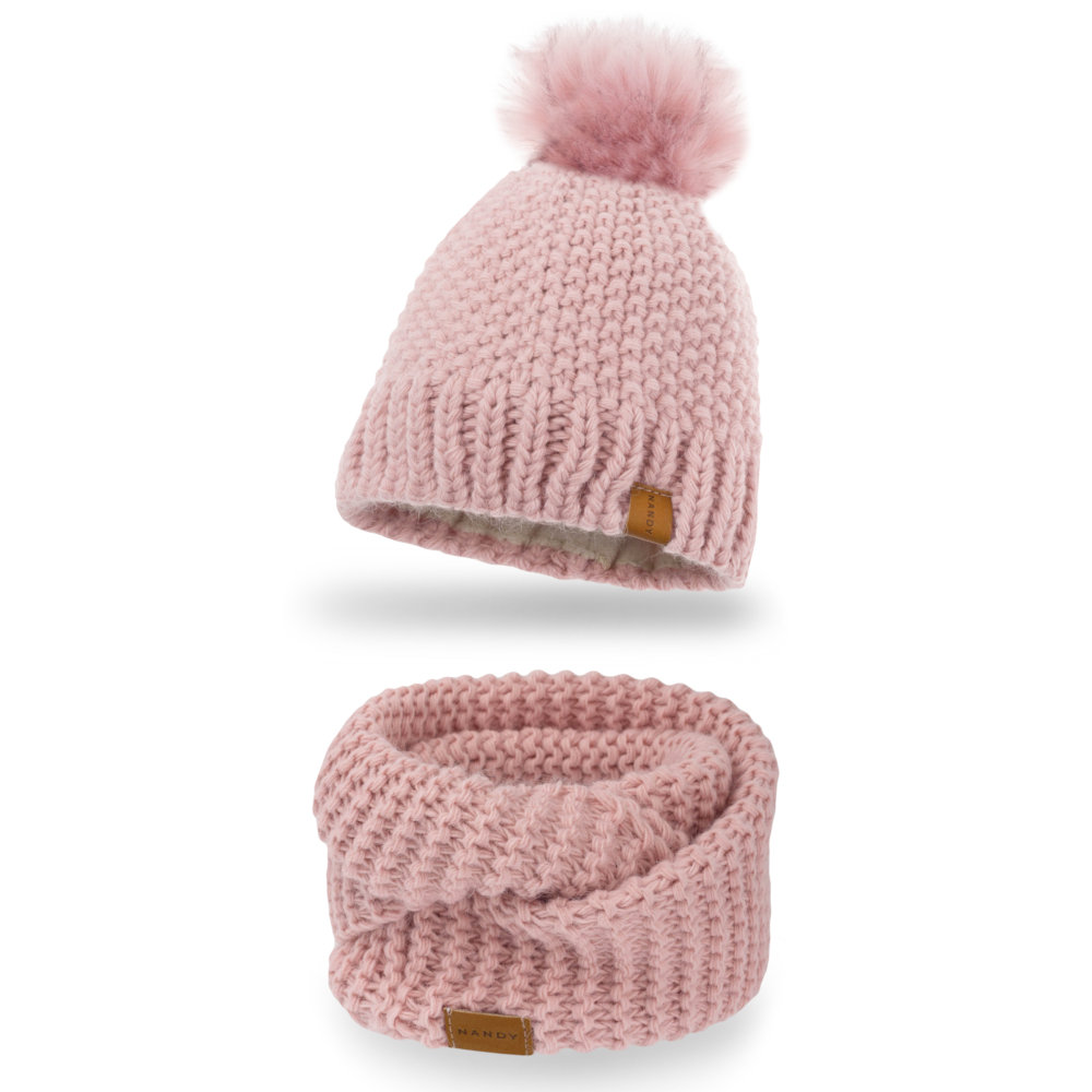 NANDY komplet czapka komin na polarze dziecięcy