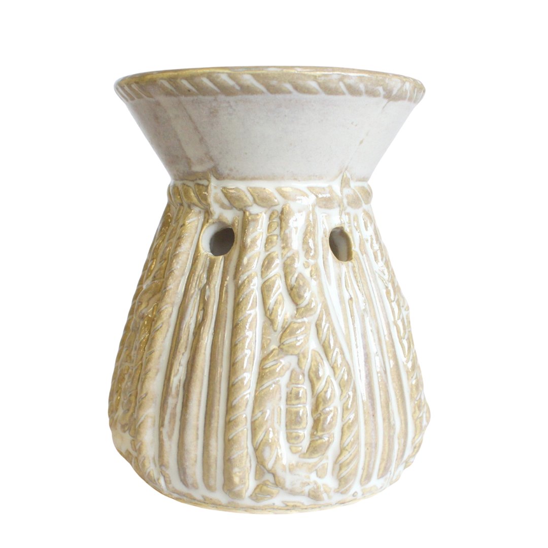 Kominek zapachowy - Wenecki okrągły biały z warkoczem