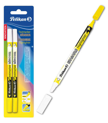 Pelikan 456/2/B marker i zmazywacz 2 w 1, 2 sztuki, żółty neonowy 456/2/B