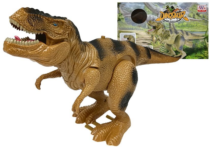 Lean Toys Dinozaur Tyranozaur Rex na baterie brązowy
