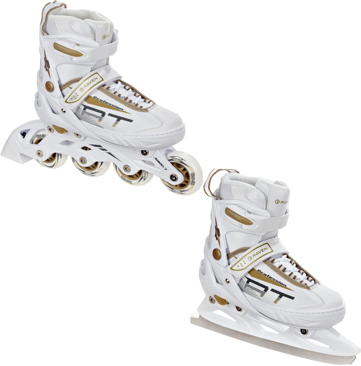 Rolki Łyżwy 2w1 Raven Profession White/Gold 38-42