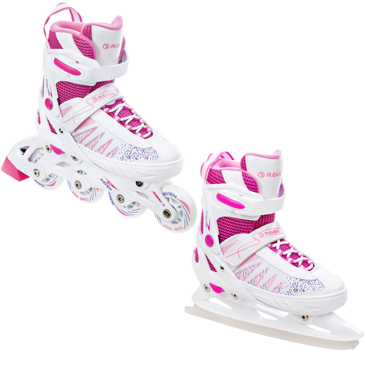 Rolki Łyżwy 2w1 Regulowane Raven Grace 35-39 Led