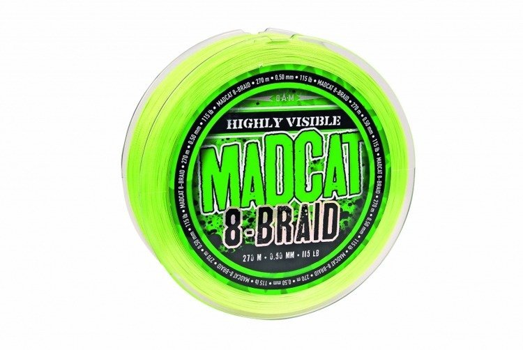Plecionka Madcat 8-Braid 270M 0.35MM 29.5KG 65LBS HI VIS YELLOW