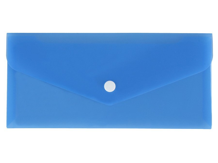 Teczka koperta na zatrzask DL 21x9,9 PP niebieska - DL (21cm x 9,9cm) \ niebieski