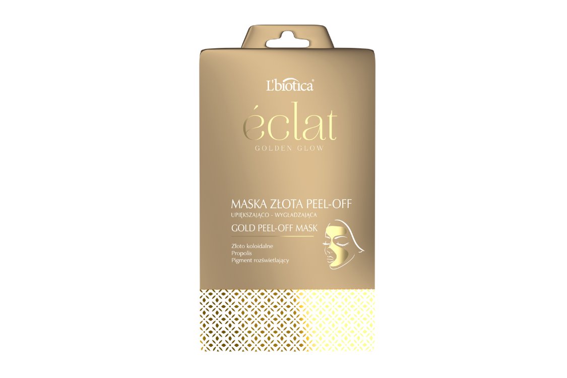 Lbiotica Eclat Golden Glow maska złota peel off upiększająco wygładzająca 10 g