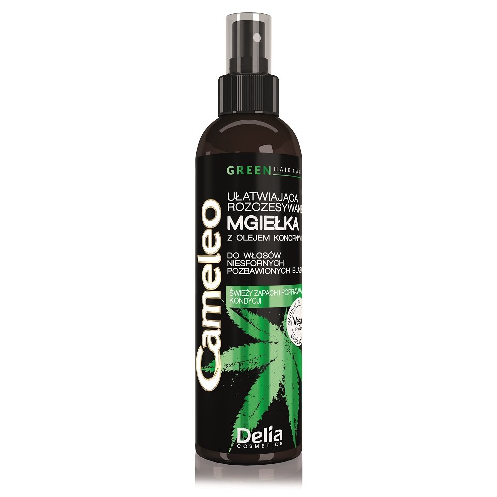 Delia Cameleo Green Hair Care Ułatwiająca Rozczesywanie Mgiełka Z Olejem Konopnym Do Włosów Niesfornych, Pozbawionych Blasku 200ml
