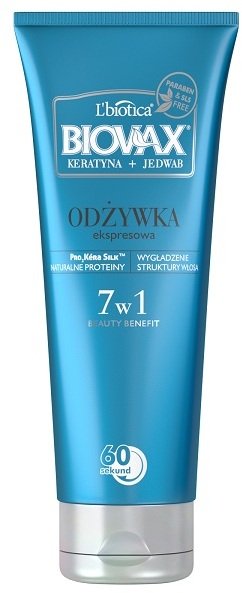 LBiotica BIOVAX BB Odżywka do włosów 60 sekund Kreatyna + Jedwab 200ml