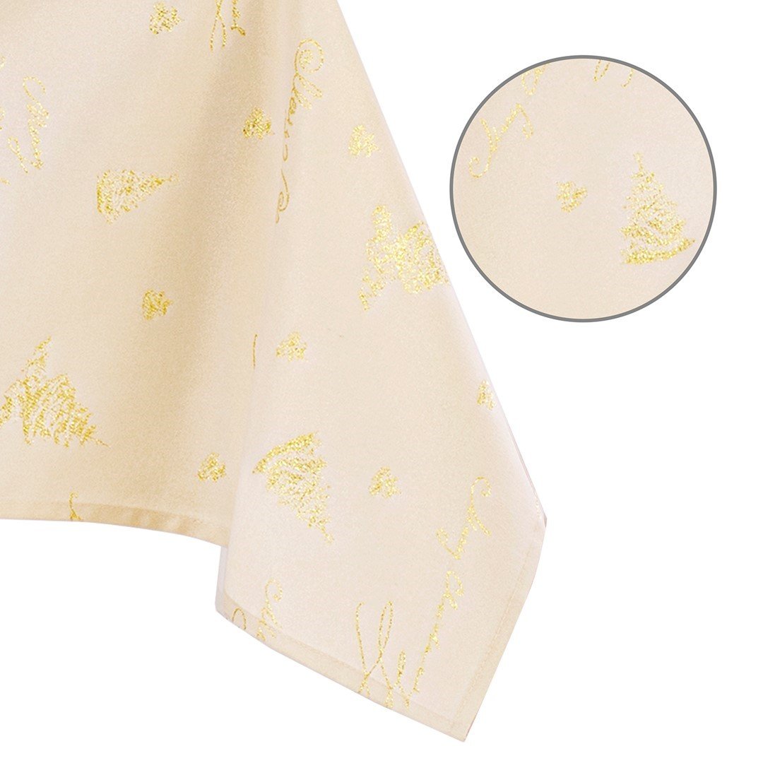 Obrus Christmas Eve Żółty Drukowany Świąteczny 140x260 AmeliaHome - TCLOTH/AH/CHRISTMASEVE/HMD/GOLD/140X260