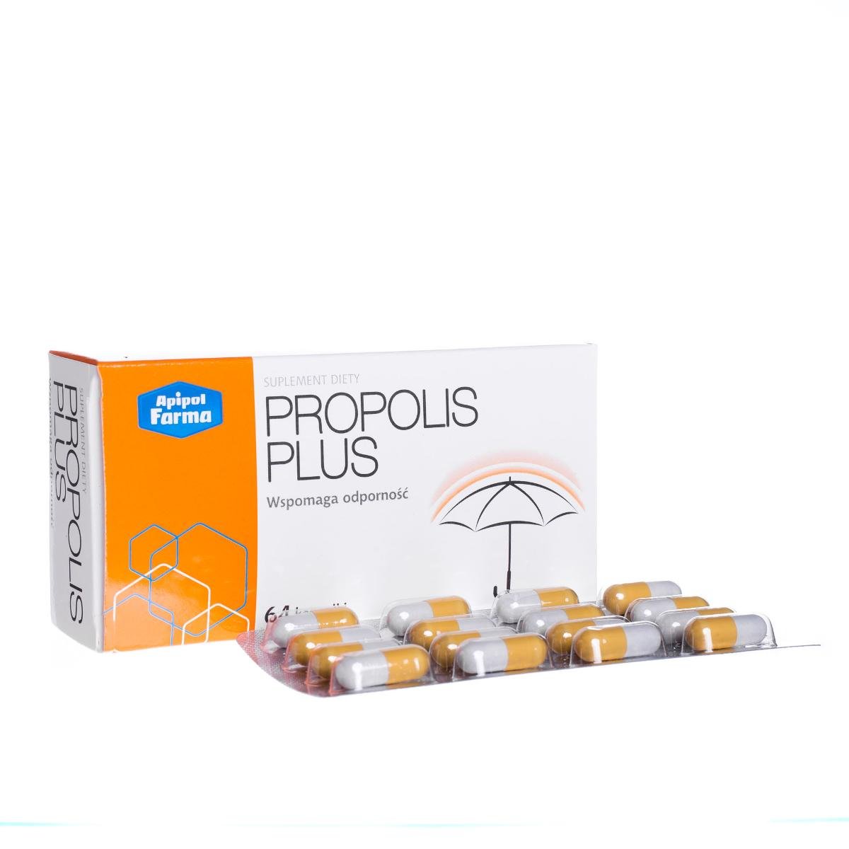 Propolis Plus, wspomaga odporność, 64 kapsułki