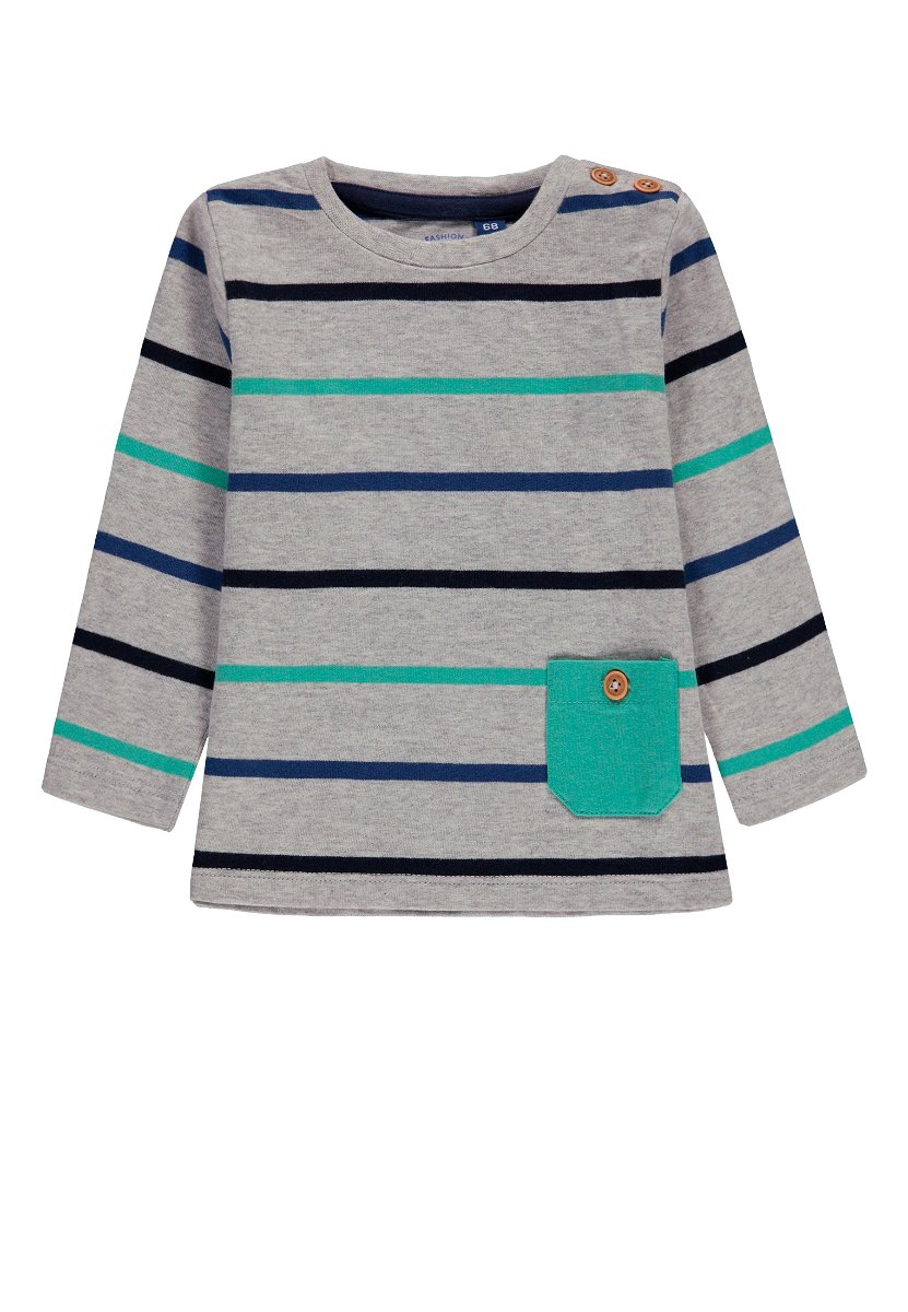 Tom Tailor, Bluzka chłopięca z długim rękawem, szara, rozmiar 68