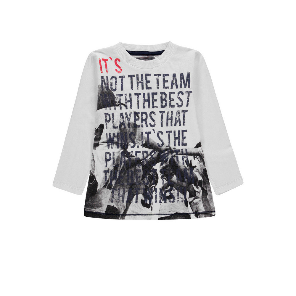 Kanz, Bluzka chłopięca z długim rękawem, biała, rozmiar 128