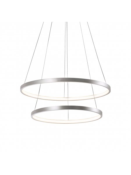 Leuchten Direct Nowoczesna lampa wisząca srebrna LED - Anella Duo