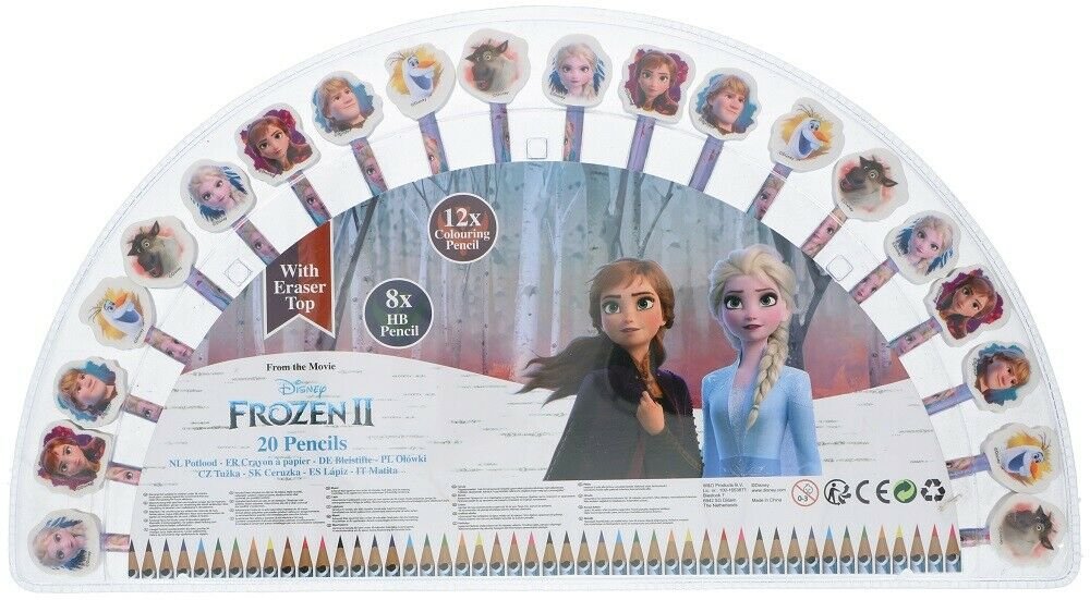 Frozen Frozen 2 - Zestaw 12 kredek + 8 ołówków + 20 gumek 8720029002862