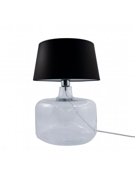 Zuma Line Szklana LAMPA stołowa BATUMI 5528BK abażurowa LAMPKA stojąca czarna przezroczysta 5528BK