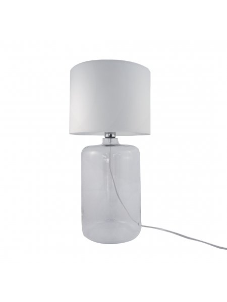 Zuma Line Stojąca LAMPKA nocna AMARSA 5506WH szklana LAMPA stołowa biała przezroczysta 5506WH
