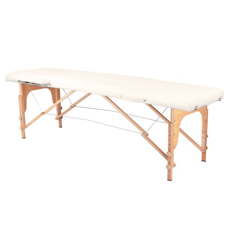 ACTIVESHOP STÓŁ SKŁADANY DO MASAŻU WOOD KOMFORT 2 SEGMENTOWE CREAM AS_126964