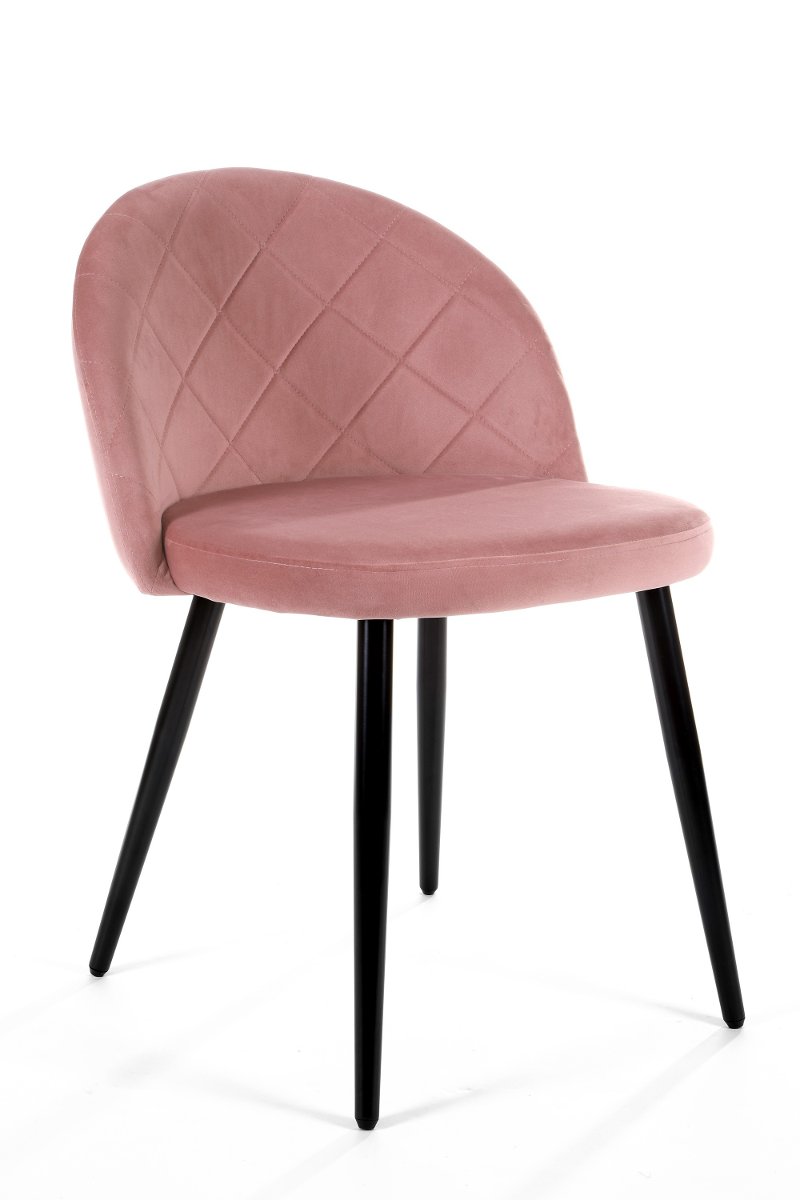 4x Welurowe krzesło tapicerowane pikowane SJ.077 Różowe