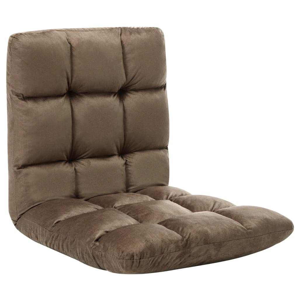 vidaXL Składane krzesło podłogowe taupe mikrofibra 325253