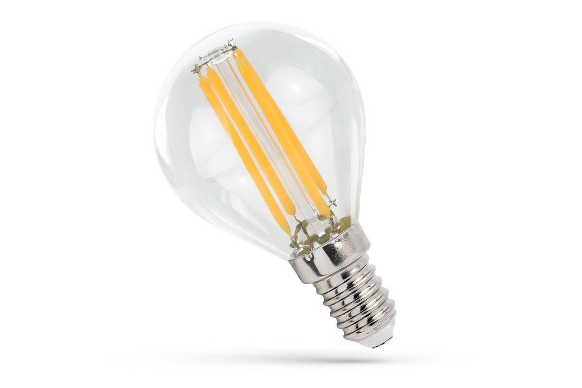 Żarówka kulka  E-14, 4W, 230V INLUMI przezroczysty/ciepły biały, 4,5x7,8, szkło/metal