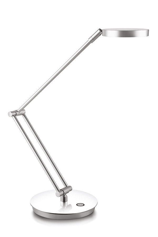 CEP Lampka na biurko CLED-400 srebrno / niebieska