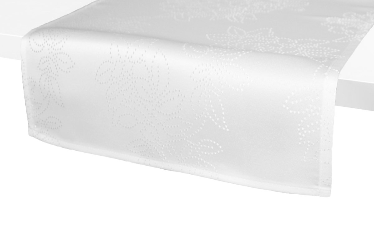 Bieżnik LUCES biały, 40x180 , 100% poliester