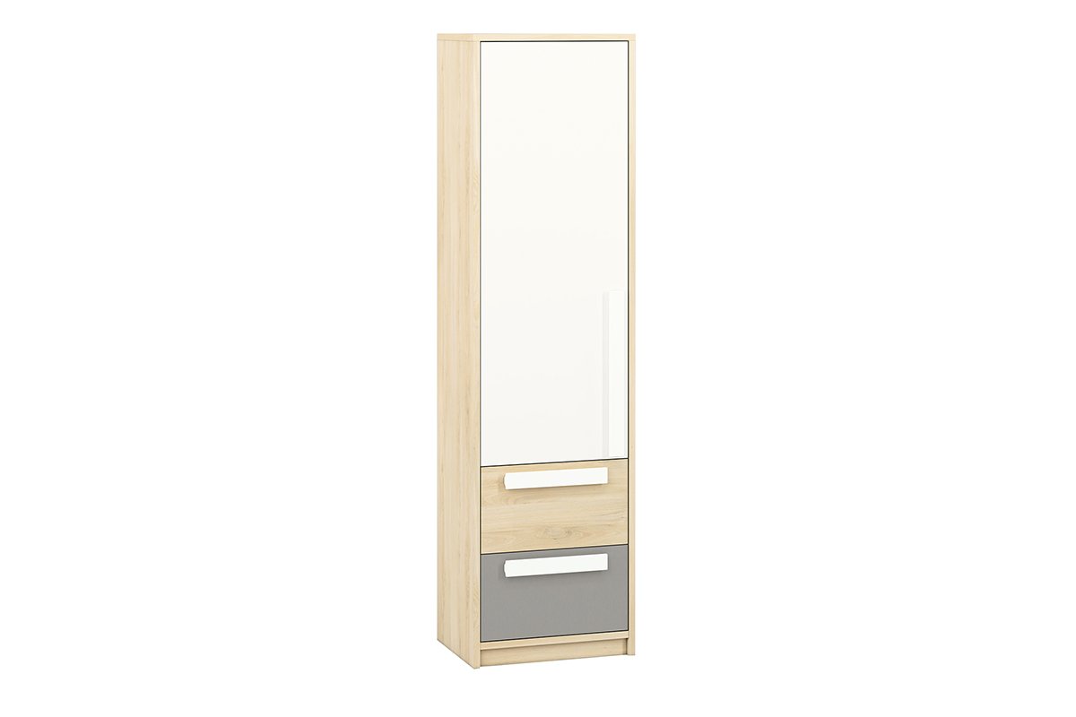 Regał PONGO *buk/biały/ciemny szary, 55x199x40, Płyta laminowana 22 mm