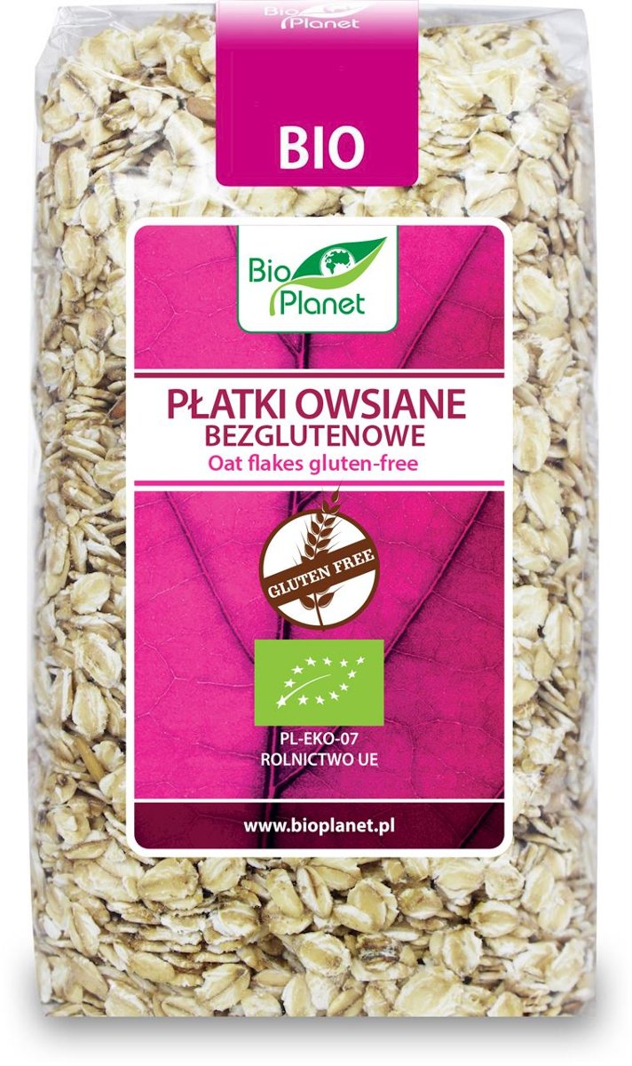 Bio Planet seria RÓŻOWA (płatki, otręby, musli) PŁATKI OWSIANE BEZGLUTENOWE BIO 300 g - BP-5902488066101