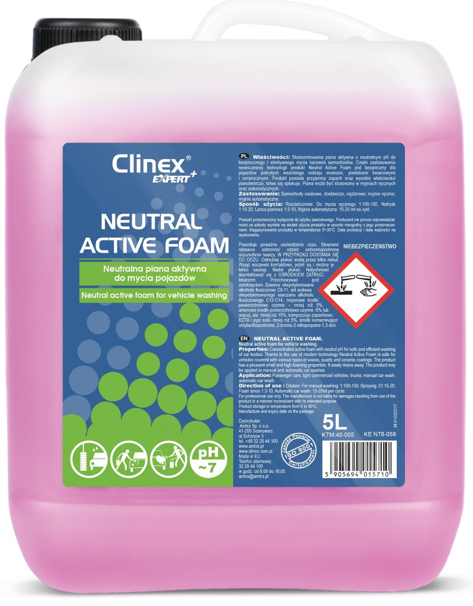Expert+ Clinex Neutral Active Foam Clinex 5L - Neutralna piana aktywna do mycia pojazdów