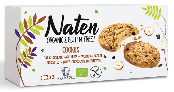NATEN (ciastka bezglutenowe) Ciastka Owsiane z Czekoladą i Orzechami laskowymi Bezglutenowe BIO 120 g - NATEN