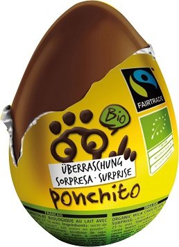 PONCHITO (jajka czekoladowe) JAJKO NIESPODZIANKA CZEKOLADOWE BEZGLUTENOWE FAIR TRADE BIO 20 g - PONCHITO 80785200