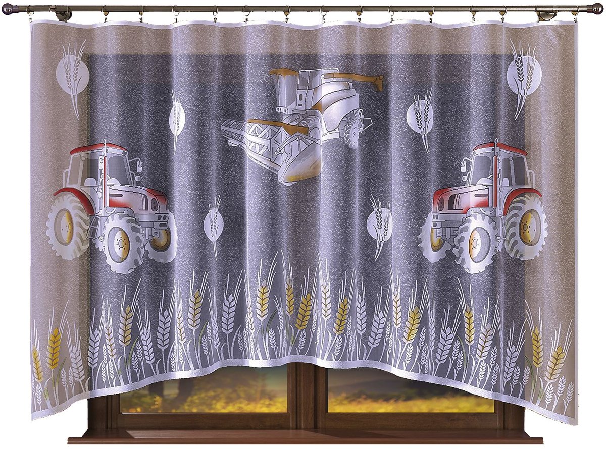 Traktory, firana żakardowa 300x140cm (malowana)