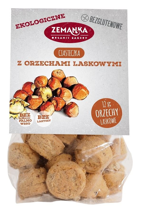 Zemanka Dystrybutor: Bio Planet S.A., Wilkowa Wieś CIASTECZKA ORZECHOWE BEZGLUTENOWE BIO 100 g -