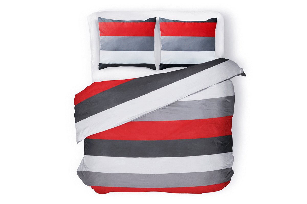Konsimo, Komplet pościeli VIOLI czerwony/szary/biały, 200x220 cm