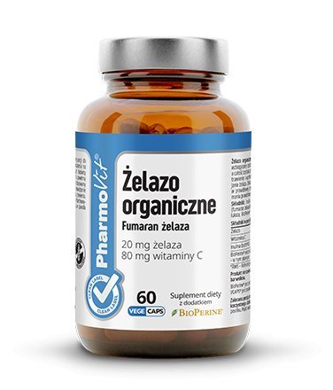 PHARMOVIT (suplementy diety) ŻELAZO ORGANICZNE Fumaran żelaza 60 kaps.