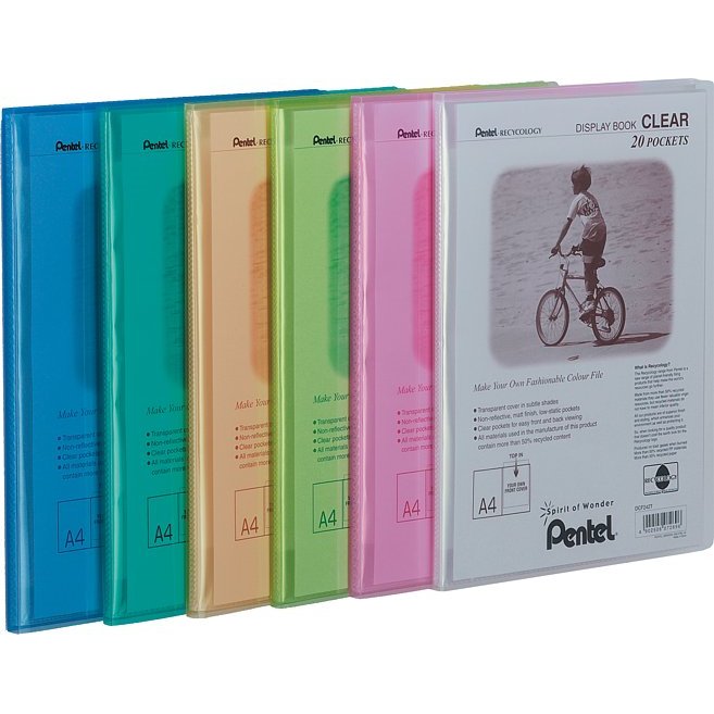 Pentel Recycology Album ofertowy A4 20 kieszeni seledynow DCF242 kieszeni CLEAR RECYCOLOGY