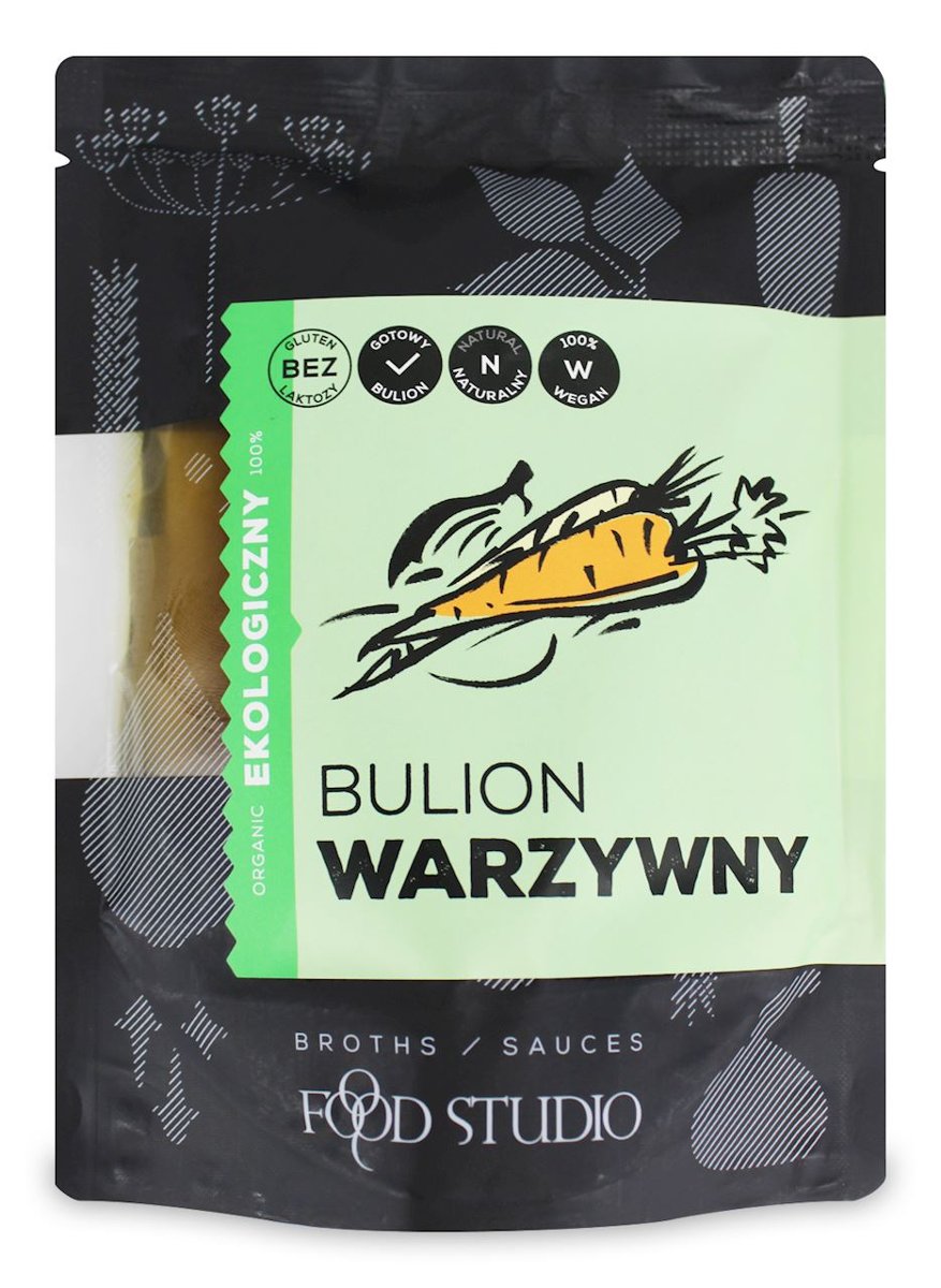 FOOD STUDIO (buliony w płynie) BULION WARZYWNY W PŁYNIE BEZGLUTENOWY BIO 350 ml -