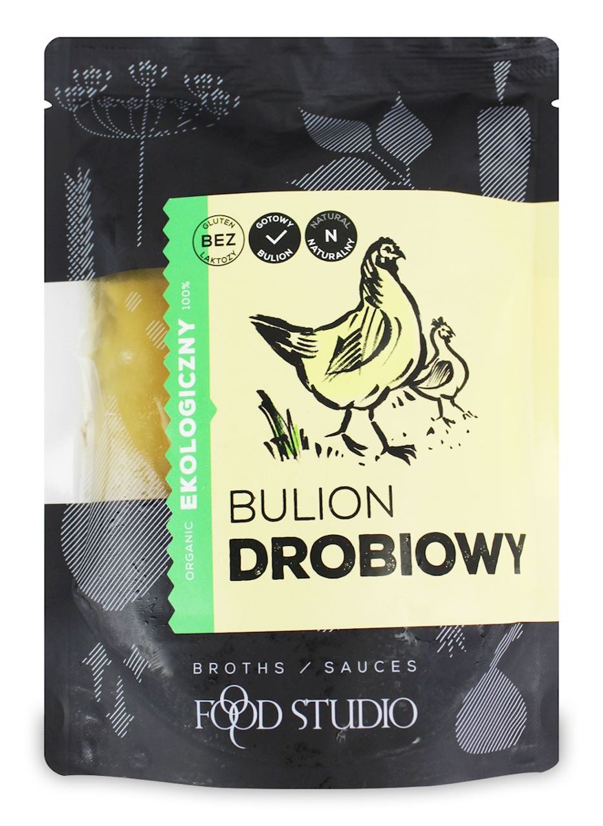 FOOD STUDIO (buliony w płynie) BULION DROBIOWY W PŁYNIE BEZGLUTENOWY BIO 350 ml -