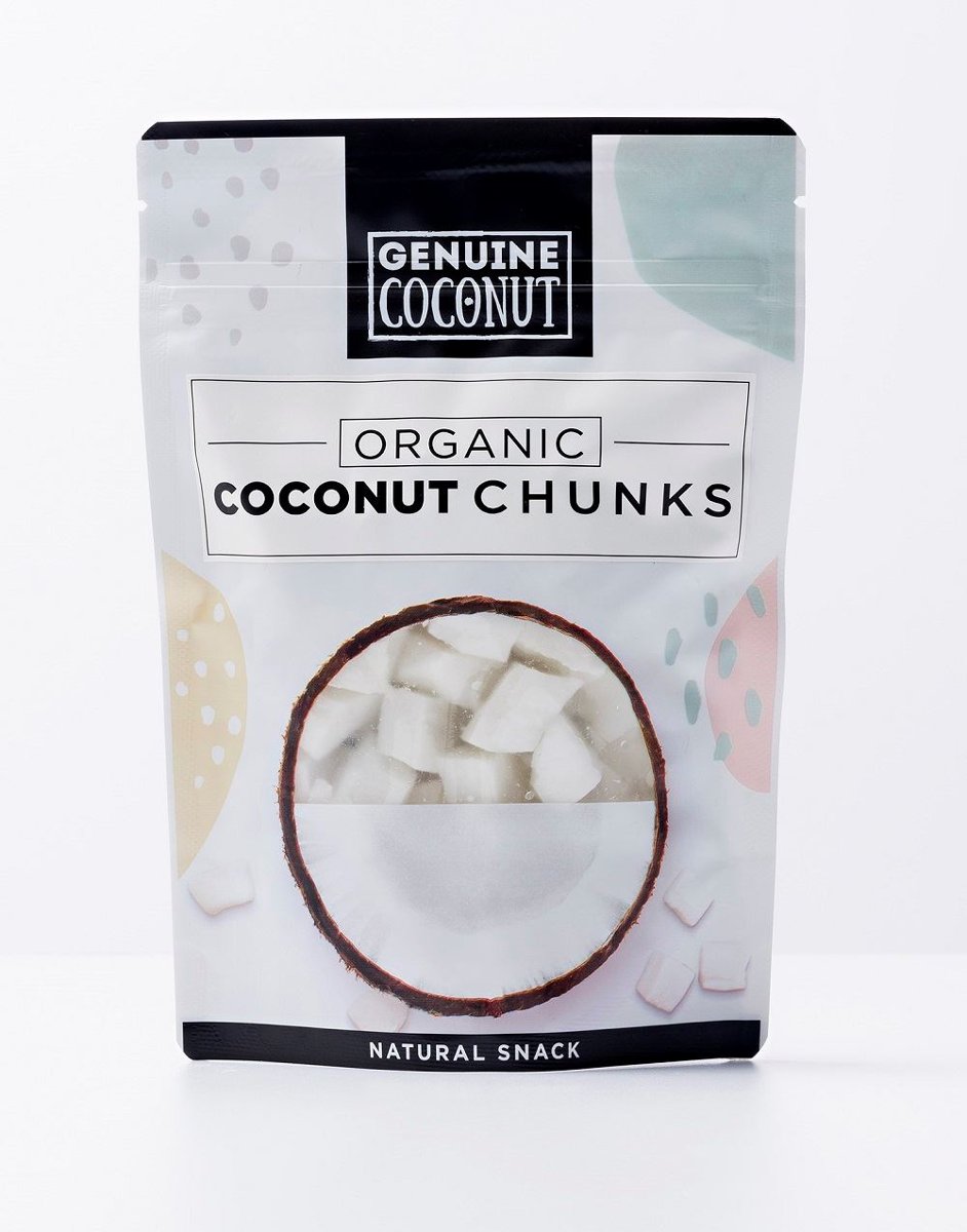 GENUINE COCONUT (kokosy świeże do picia) Kawałki Kokosa Świeże Bezglutenowe Bio 100 g - Gen