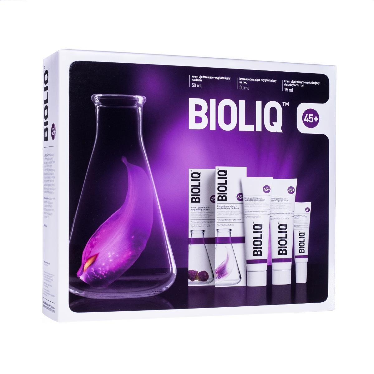 Aflofarm BIOLIQ 45+ Krem na dzień 50 ml + Krem na noc 50 ml + Krem do oczu i ust 15 ml 7053214