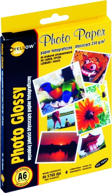 Yellow One Papier fotograficzny Yellow One A6 (10x15cm) 230g błyszczący, 20ark. 150-1182