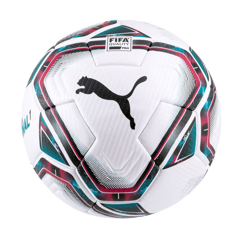 Puma Piłka nożna teamFINAL 21.1 FIFA Quality Pro biało-różowo-niebieska 83236 01 83236 01