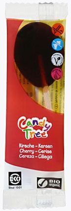 Candy Tree (lizaki, cukierki, żelki) LIZAKI O SMAKU WIŚNIOWYM BEZGLUTENOWE BIO 13 g - CU-CT-052399