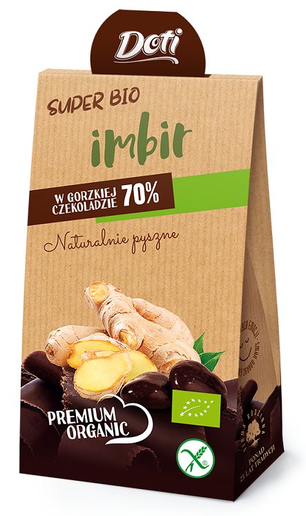 IMBIR W CZEKOLADZIE GORZKIEJ BEZGLUTENOWY BIO 50 g  DOTI