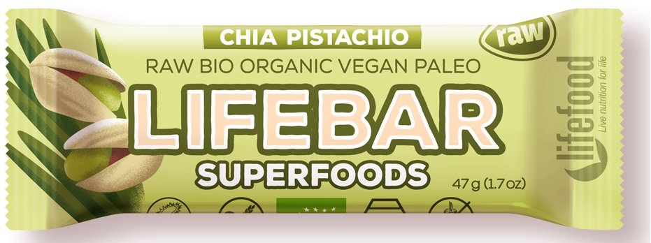 Lifefood BATON Z NASIONAMI CHIA I MŁODYM JĘCZMIENIEM RAW BIO 47 g