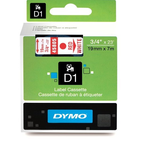 Dymo oryginalny taśma do drukarek etykiet 45805 S0720850 czerwony druk/biał
