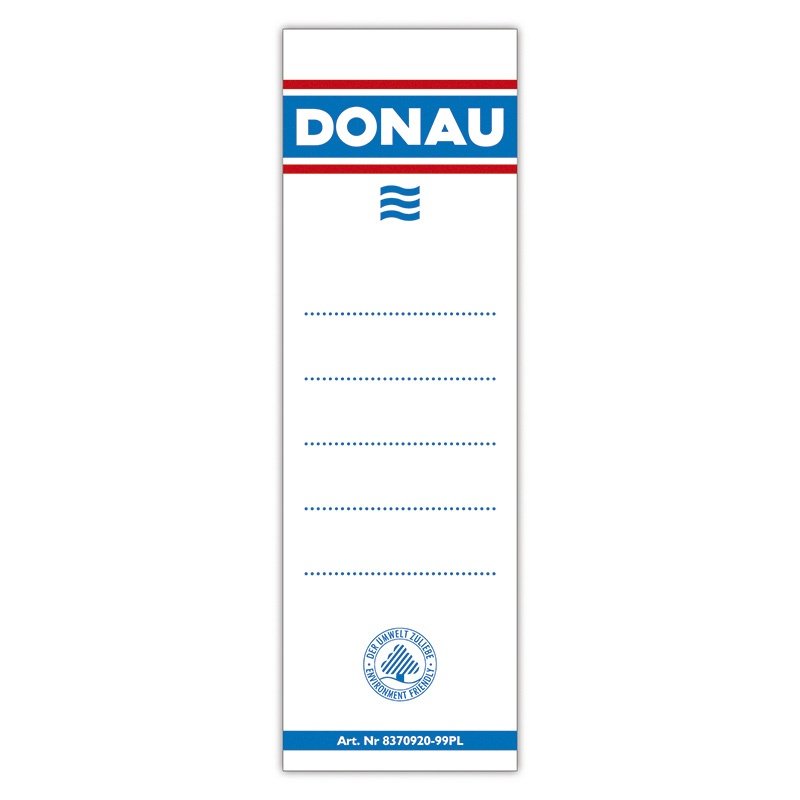 Donau Etykiety wsuwane do segregatora , 48x153mm, dwustronne, 20szt. 8370920-09PL