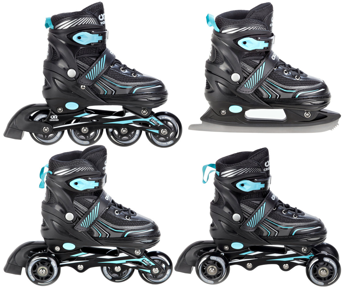 Rolki Łyżwy 4w1 Croxer Optima Black/Mint 35-38